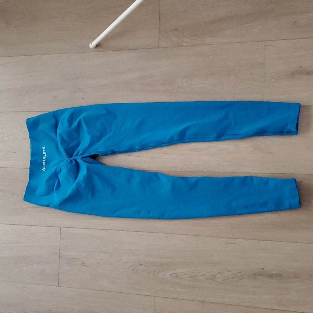 Alphalete Amplify Rapids Blue Legging Small S scrunch butt pant